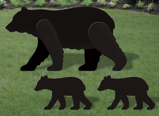 All-weather Black Bear and Cubs Display